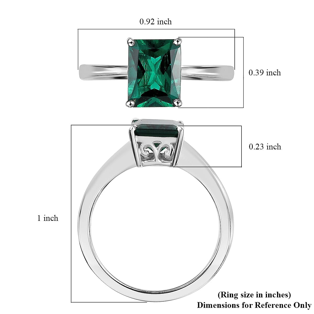 AAA Luxuriant Lab Grown Emerald 2.17 ctw Solitaire Ring in 10K White Gold (Size 6.0) image number 5
