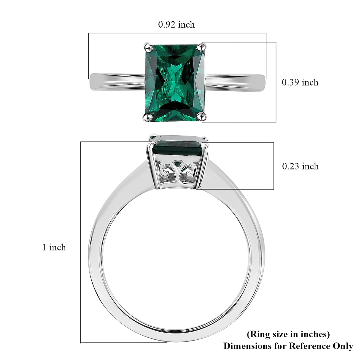 AAA Luxuriant Lab Grown Emerald 2.17 ctw Solitaire Ring in 10K White Gold (Size 9.0) image number 5