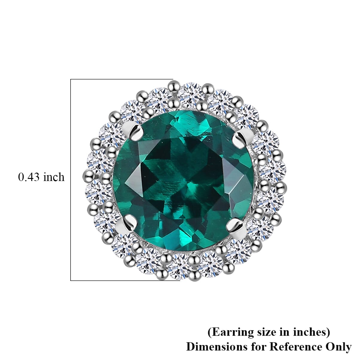 AAA Luxuriant Lab Grown Emerald and Lab Grown Diamond 2.48 ctw Earrings in 10K White Gold image number 4