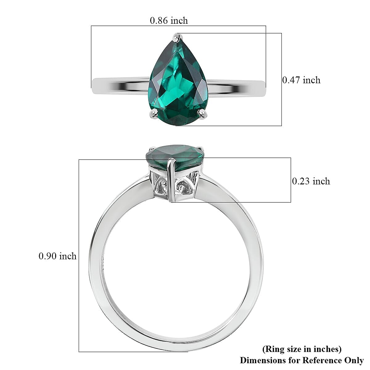 AAA Luxuriant Lab Grown Emerald 1.65 ctw Solitaire Ring in 10K White Gold (Size 8.5) image number 5