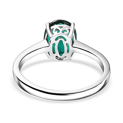 AAA Luxuriant Lab Grown Emerald 1.74 ctw Solitaire Ring in 10K White Gold (Size 10.0)