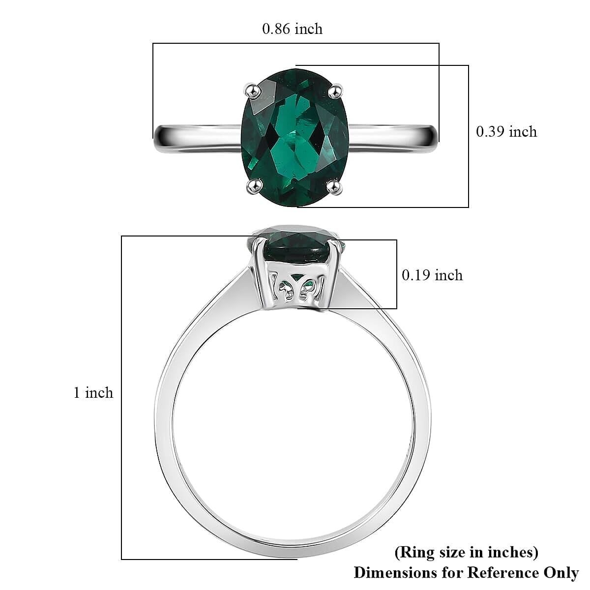 AAA Luxuriant Lab Grown Emerald 1.74 ctw Solitaire Ring in 10K White Gold (Size 10.0)