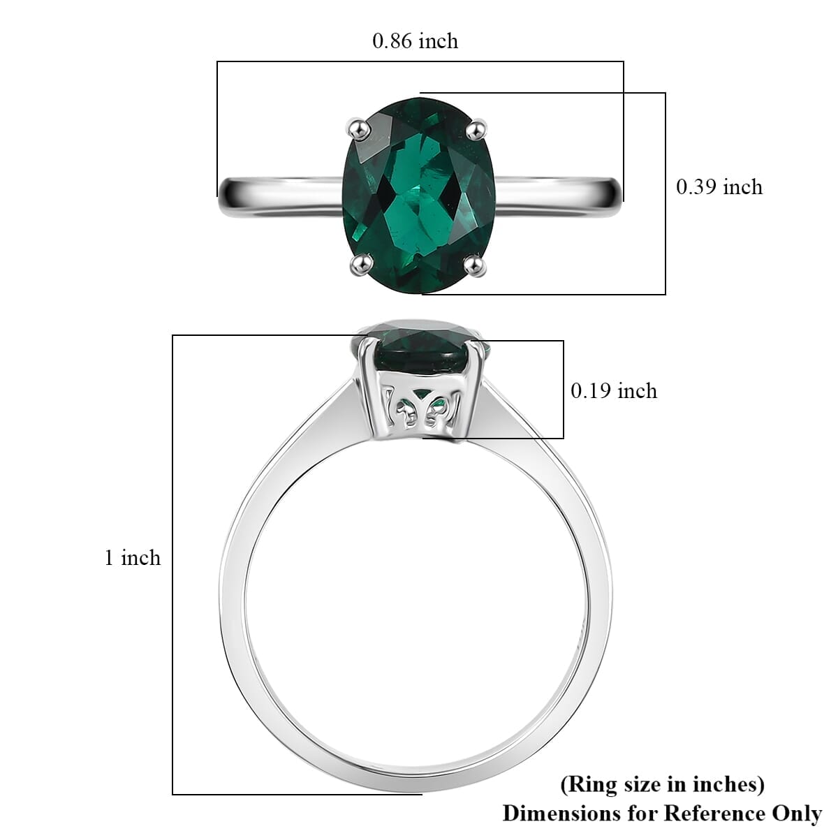AAA Luxuriant Lab Grown Emerald 1.74 ctw Solitaire Ring in 10K White Gold (Size 10.0) image number 4