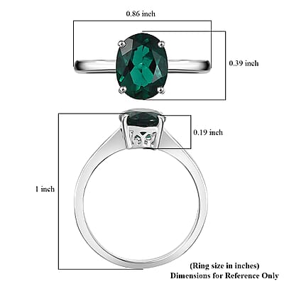 AAA Luxuriant Lab Grown Emerald 1.74 ctw Solitaire Ring in 10K White Gold (Size 10.0)