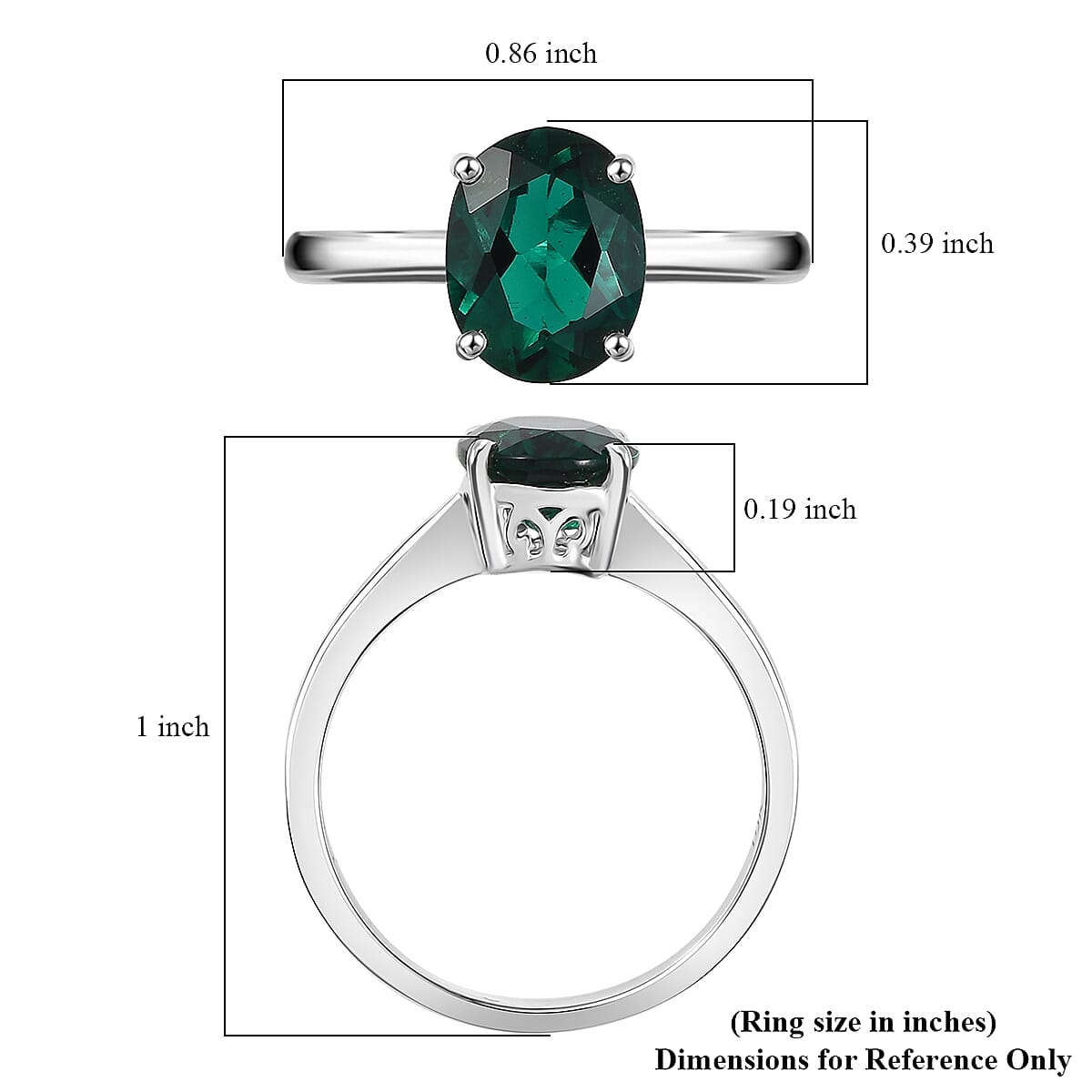 AAA Luxuriant Lab Grown Emerald 1.74 ctw Solitaire Ring in 10K White Gold (Size 8.0) image number 4