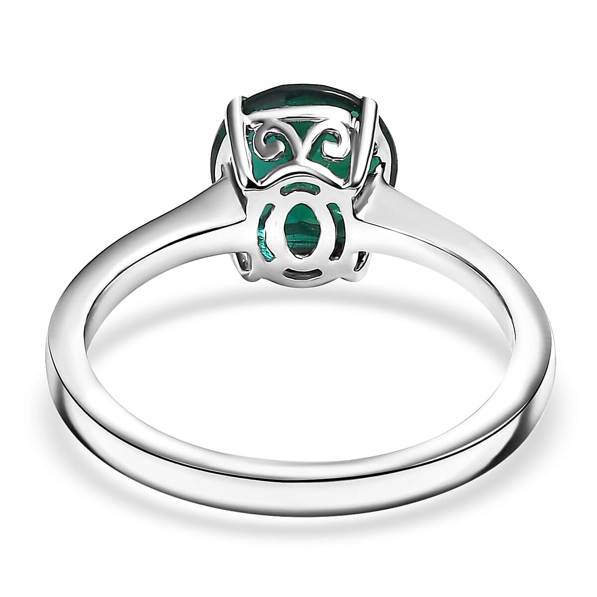 AAA Luxuriant Lab Grown Emerald 1.64 ctw Solitaire Ring in 10K White Gold (Size 11.0) image number 4