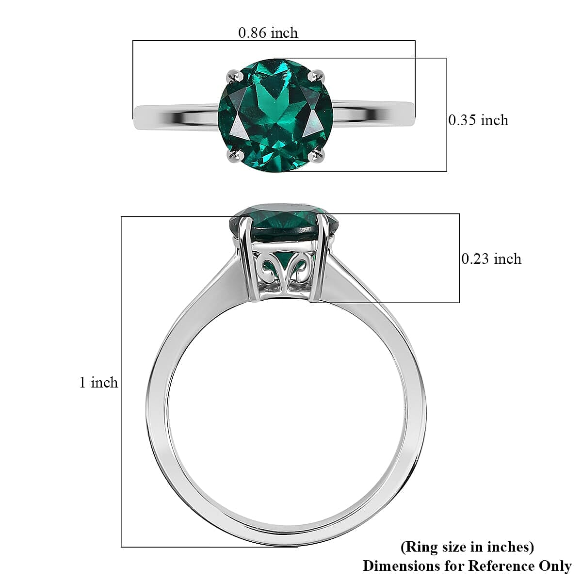 AAA Luxuriant Lab Grown Emerald 1.64 ctw Solitaire Ring in 10K White Gold (Size 6.5) image number 5