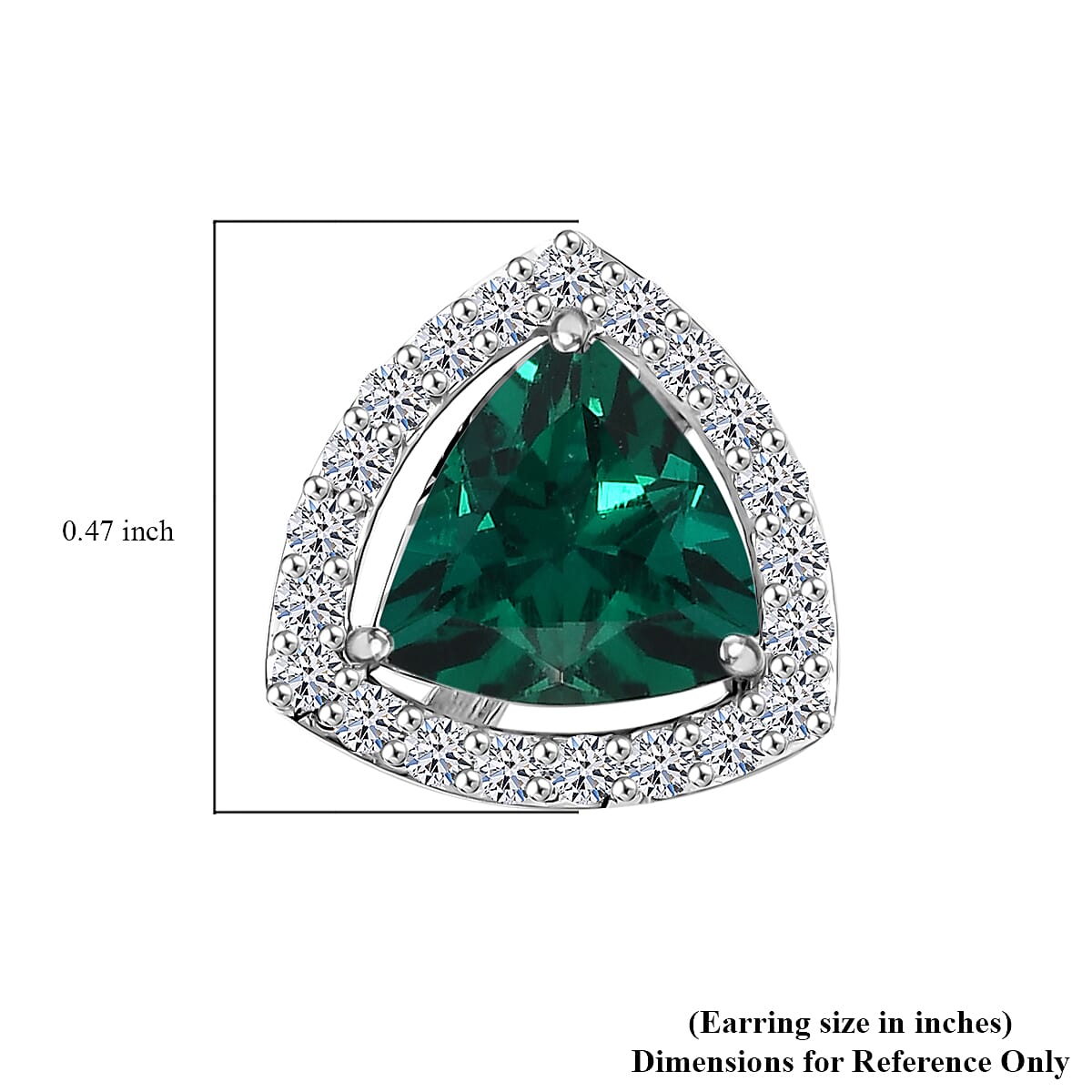 Luxuriant Diamond 10K White Gold  AAA   Lab Grown Emerald ,  Lab Grown Diamond  GH, SI Earring 3.62 ctw image number 4