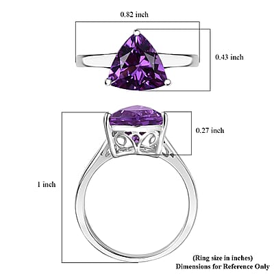 Certified & Appraised AAA Luxuriant Lab Grown Purple Sapphire 3.90 ctw Solitaire Ring in 10K White Gold (Size 10.0)