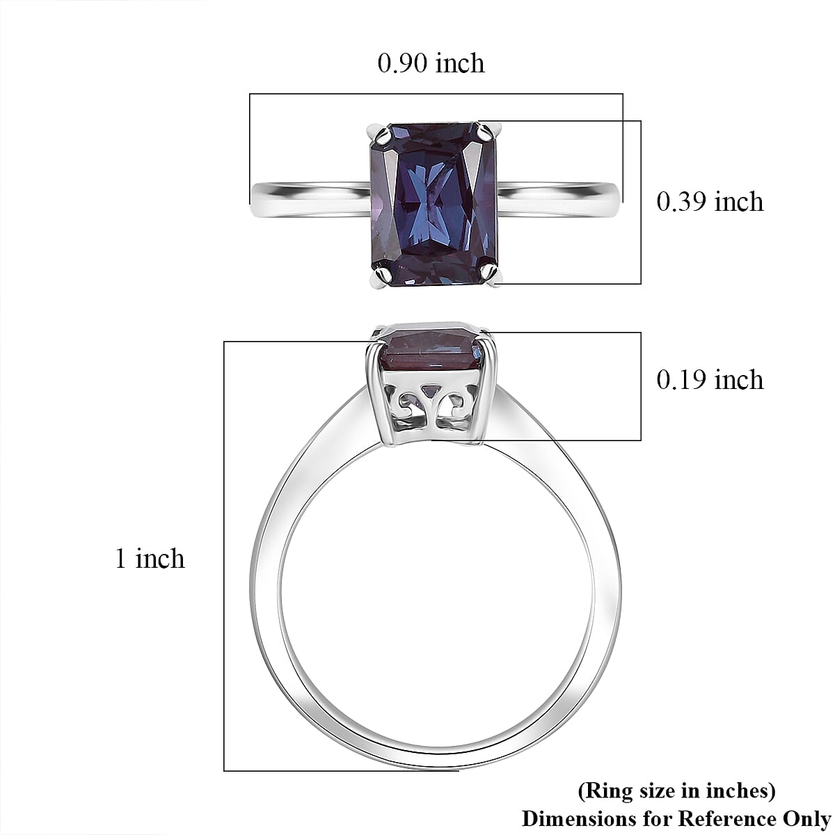 Certified & Appraised AAA Luxuriant Lab Grown Alexandrite 3.01 ctw Solitaire Ring in 10K White Gold (Size 9.0) image number 5