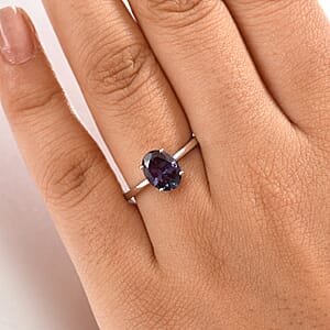 Certified & Appraised AAA Luxuriant Lab Grown Alexandrite 2.38 ctw Solitaire Ring in 10K White Gold (Size 6.0)