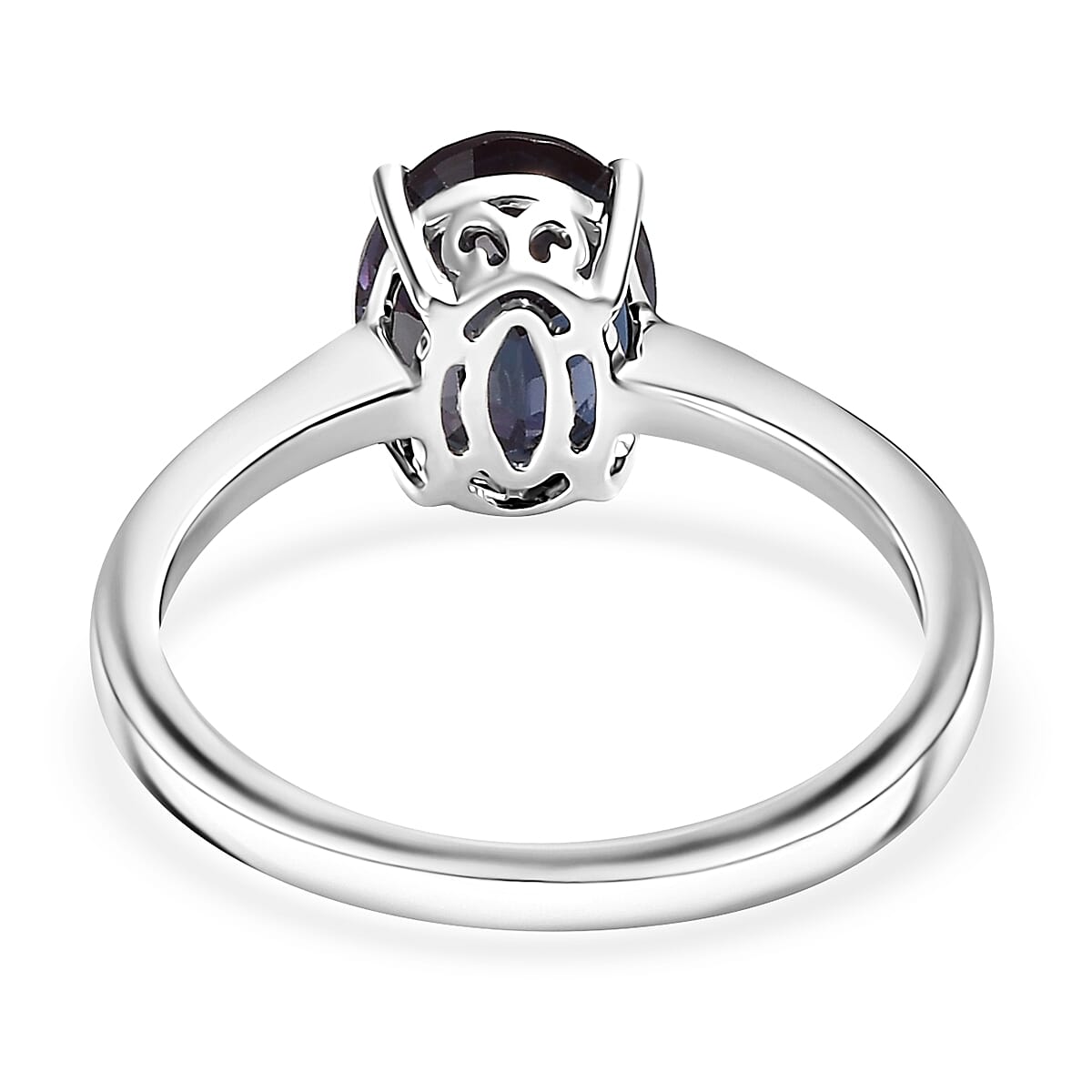 Certified & Appraised AAA Luxuriant Lab Grown Alexandrite 2.38 ctw Solitaire Ring in 10K White Gold (Size 6.0) image number 4