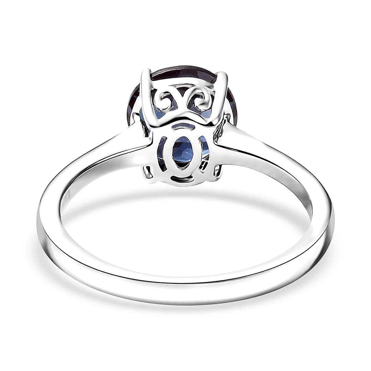 Certified & Appraised 10K White Gold AAA Luxuriant Lab Grown Alexandrite Solitaire Ring (Size 6.5) 2.15 ctw image number 4