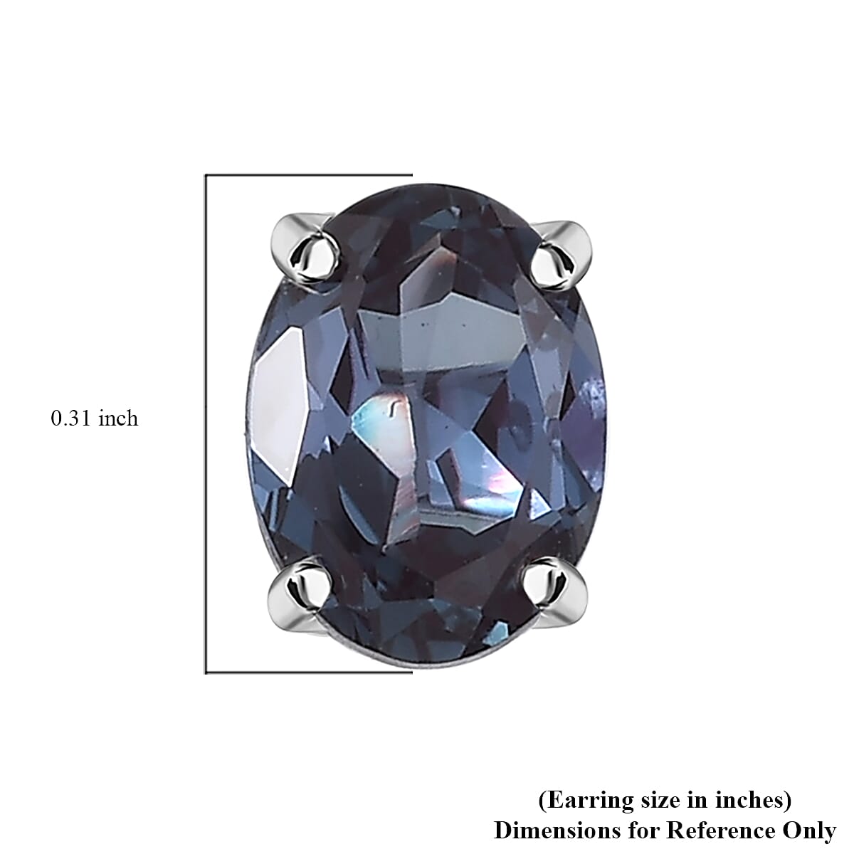 AAA Luxuriant Lab Grown Alexandrite 2.56 ctw Solitaire Stud Earrings in 10K White Gold image number 3