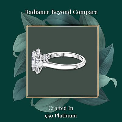 IGI Certified Luxuriant Lab Grown Diamond E-F VS 2.00 ctw Divine Embrace Ring in 950 Platinum (Size 10.0)