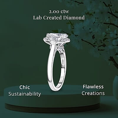 IGI Certified Luxuriant Lab Grown Diamond E-F VS 2.00 ctw Divine Embrace Ring in 950 Platinum (Size 10.0)