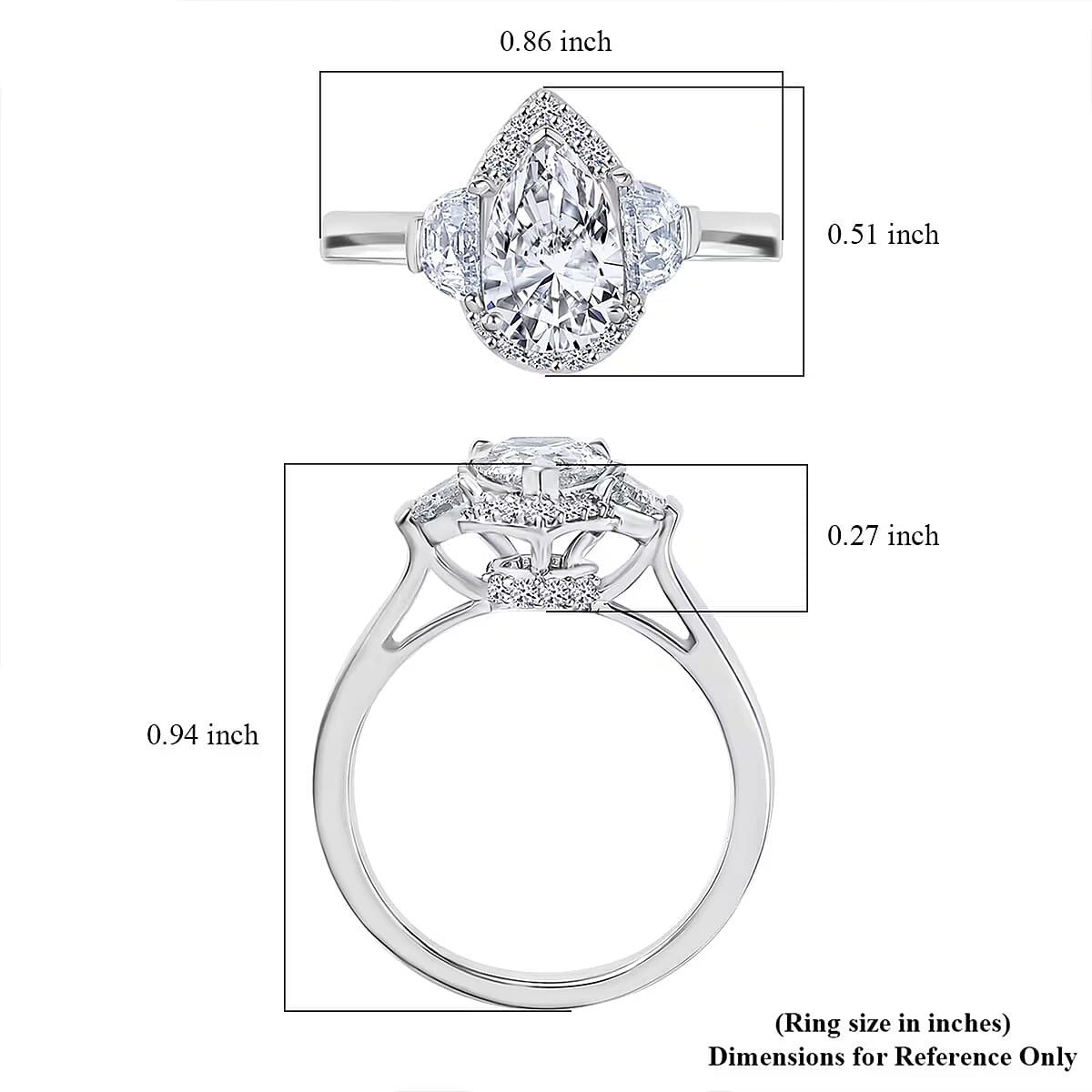 IGI Certified 950 Platinum Luxuriant Lab Grown Diamond (E-F, VS) Ring (Size 10.5) 2.00 ctw image number 7