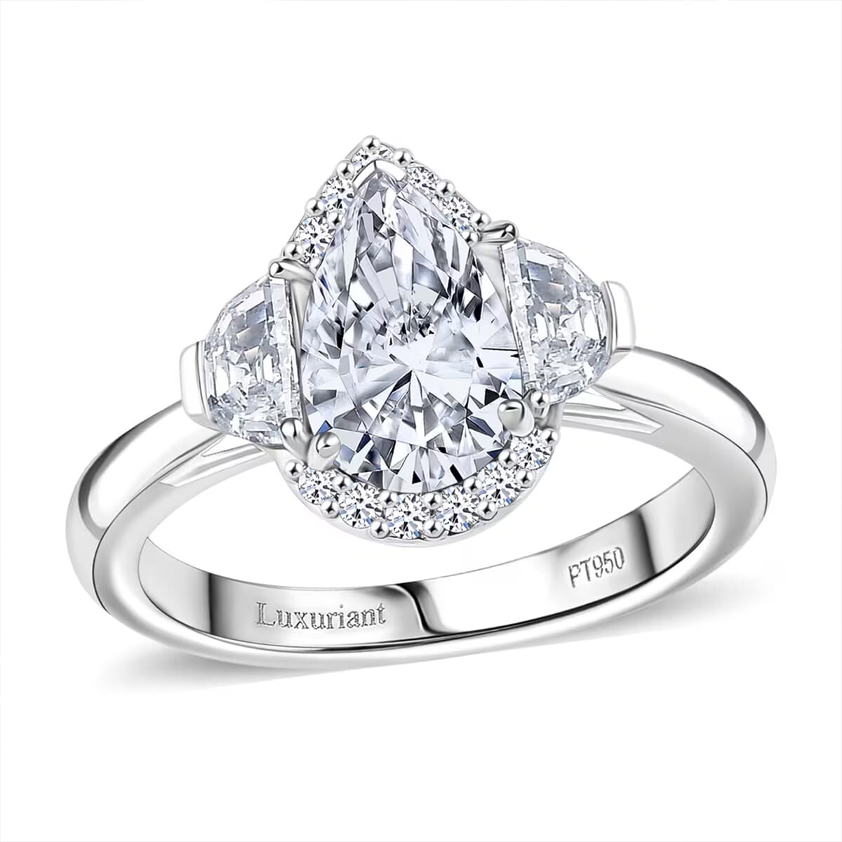 IGI Certified Luxuriant Lab Grown Diamond E-F VS 2.00 ctw Divine Embrace Ring in 950 Platinum (Size 7.0) image number 0