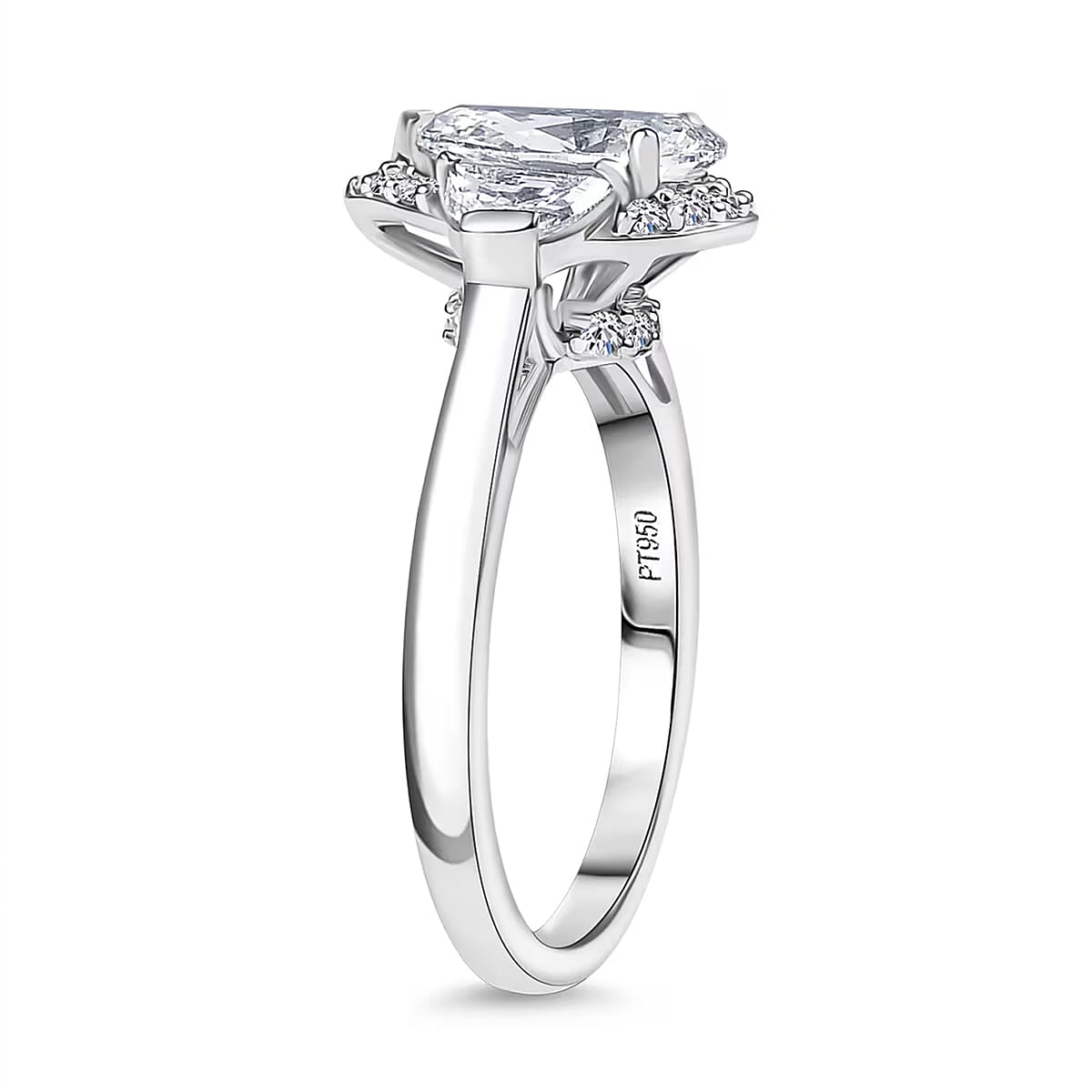 IGI Certified 950 Platinum Luxuriant Lab Grown Diamond (E-F, VS) Ring (Size 9.5) 2.00 ctw image number 8