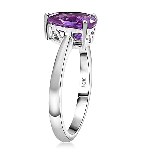 Certified & Appraised 10K White Gold AAA Luxuriant Lab Grown Color Change Sapphire Solitaire Ring (Size 5.0) 2.73 ctw