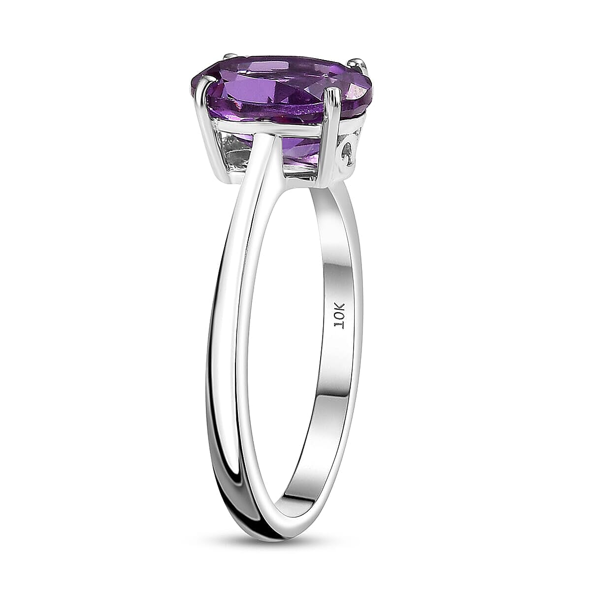 Certified & Appraised 10K White Gold AAA Luxuriant Lab Grown Color Change Sapphire Solitaire Ring (Size 8.5) 2.41 ctw image number 3