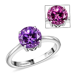 Certified & Appraised 10K White Gold AAA Luxuriant Lab Grown Color Change Sapphire Solitaire Ring (Size 5.0) 2.79 ctw