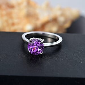 Certified & Appraised 10K White Gold AAA Luxuriant Lab Grown Color Change Sapphire Solitaire Ring (Size 5.0) 2.79 ctw