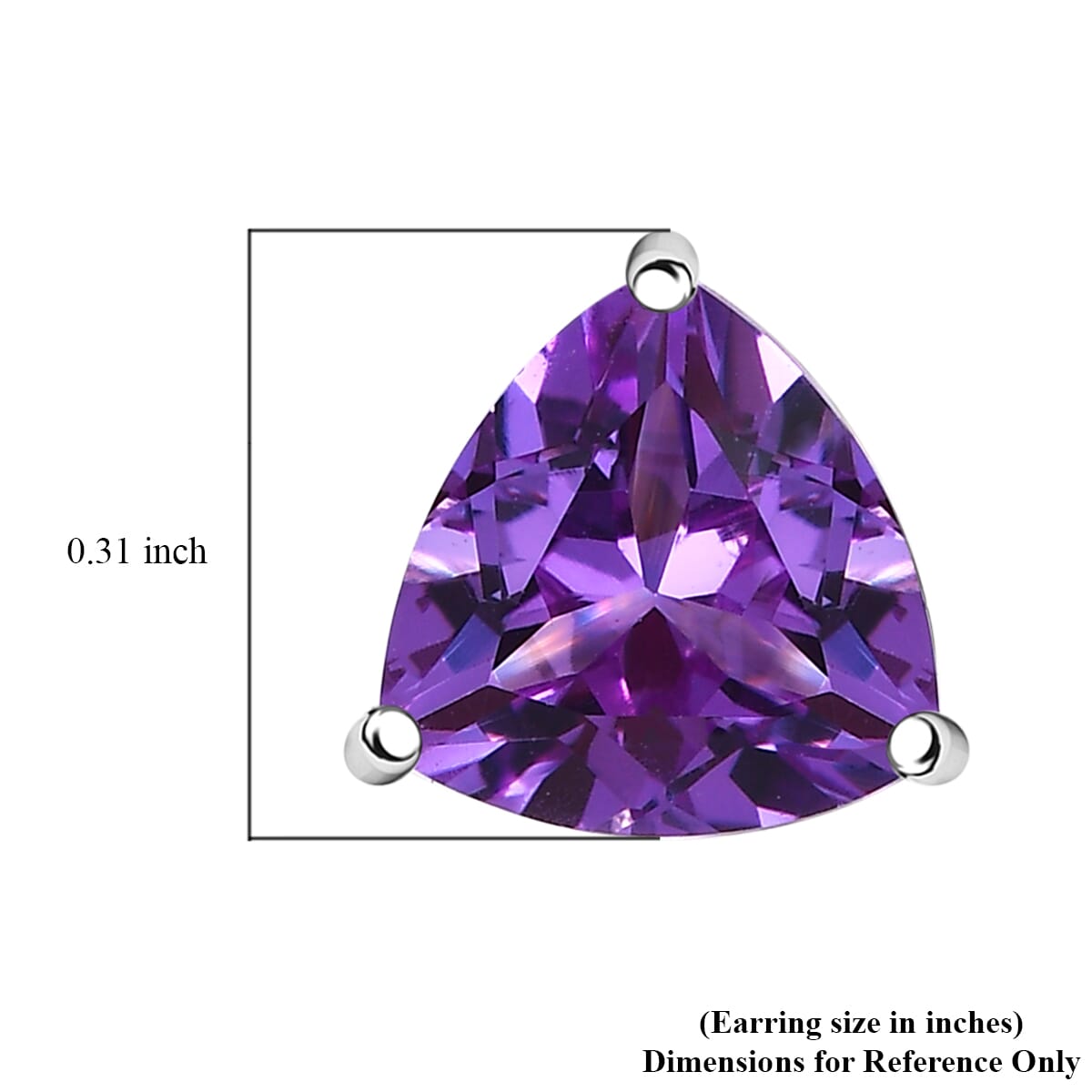 Certified & Appraised AAA Luxuriant Lab Grown Purple Sapphire 3.35 ctw Solitaire Stud Earrings in 10K White Gold  image number 5