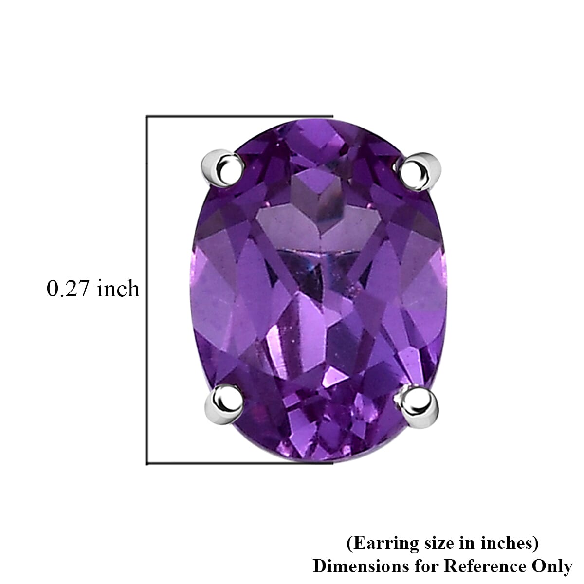 Certified & Appraised AAA Luxuriant Lab Grown Purple Sapphire 2.77 ctw Solitaire Stud Earrings in 10K White Gold image number 5