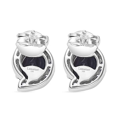 Certified & Appraised AAA Luxuriant Lab Grown Alexandrite and G-H SI Lab Grown Diamond 3.73 ctw Earrings in 10K White Gold