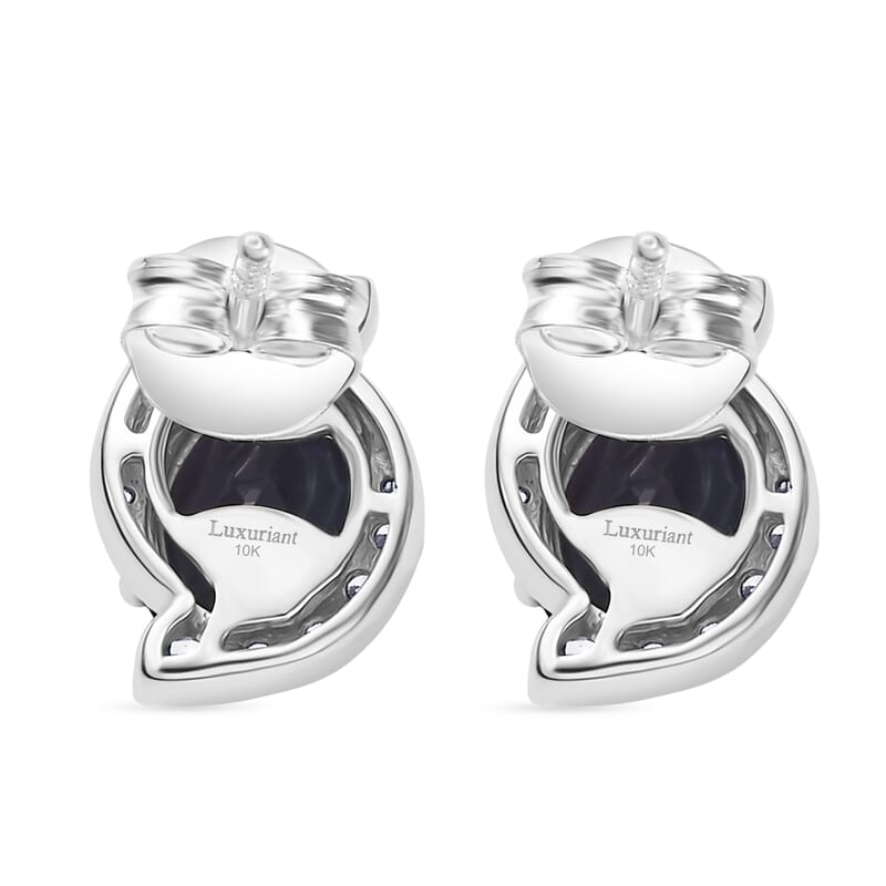 Certified & Appraised AAA Luxuriant Lab Grown Alexandrite and G-H SI Lab Grown Diamond 3.73 ctw Earrings in 10K White Gold