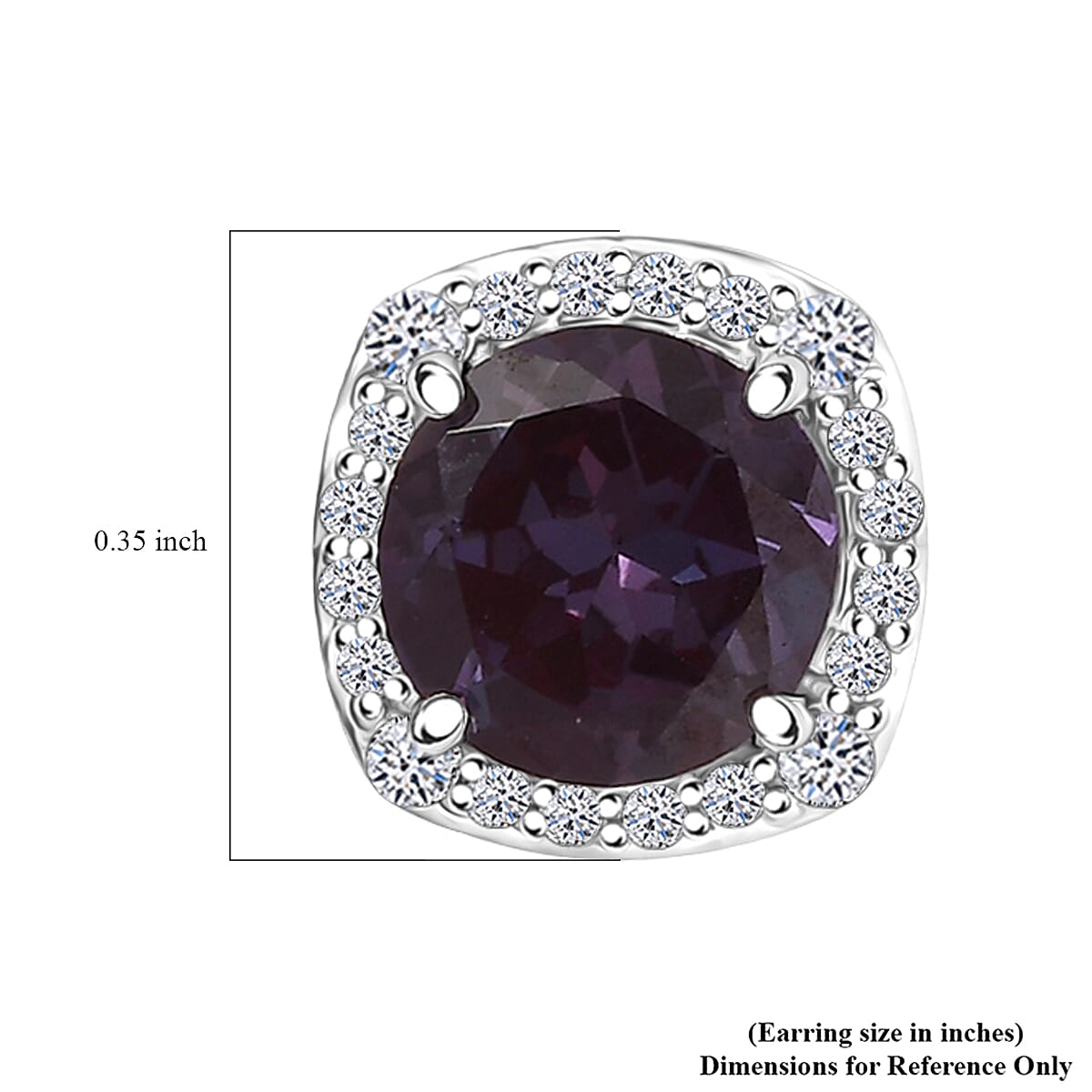 Certified & Appraised AAA Luxuriant Lab Grown Alexandrite and G-H SI Lab Grown Diamond 2.90 ctw Stud Earrings in 10K White Gold