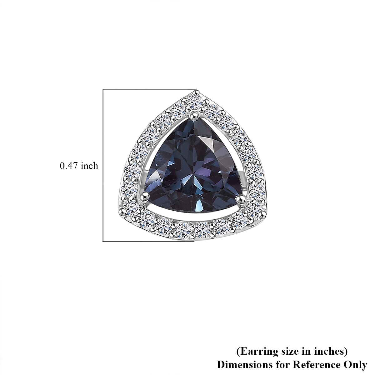 Luxuriant Diamond 10K White Gold  AAA   Lab Grown Alexandrite ,  Lab Grown Diamond  GH, SI Earring 3.72 ctw image number 4