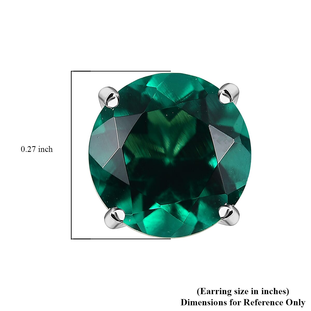 AAA Luxuriant Lab Grown Emerald 2.90 ctw Solitaire Stud Earrings in 10K White Gold (Del. in 10-12 Days) image number 4