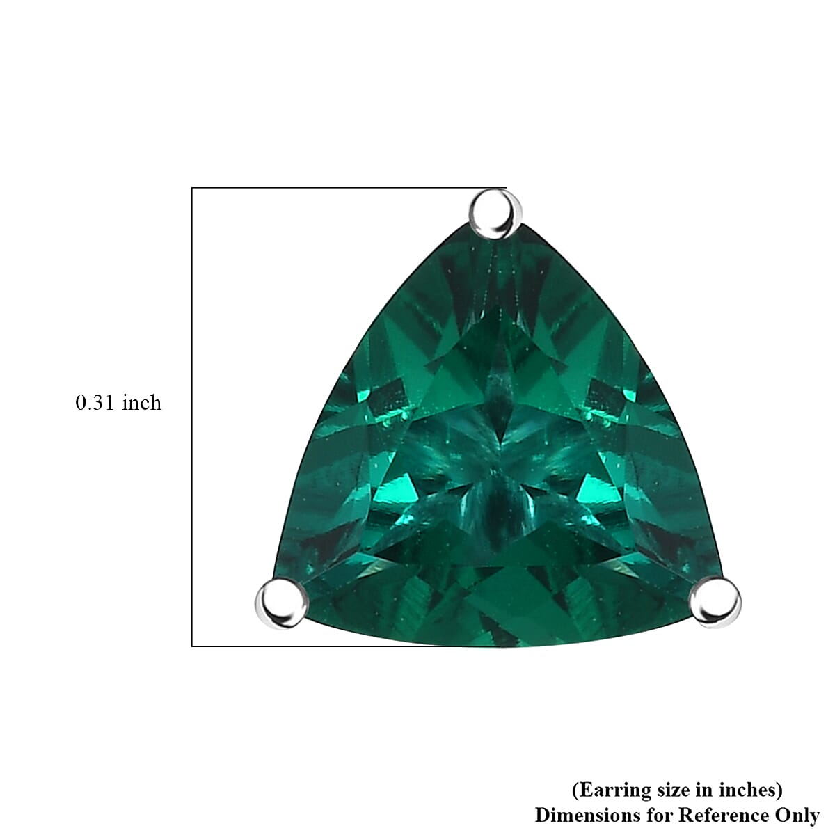 AAA Luxuriant Lab Grown Emerald 1.96 ctw Solitaire Stud Earrings in 10K White Gold (Del. in 10-12 Days) image number 4