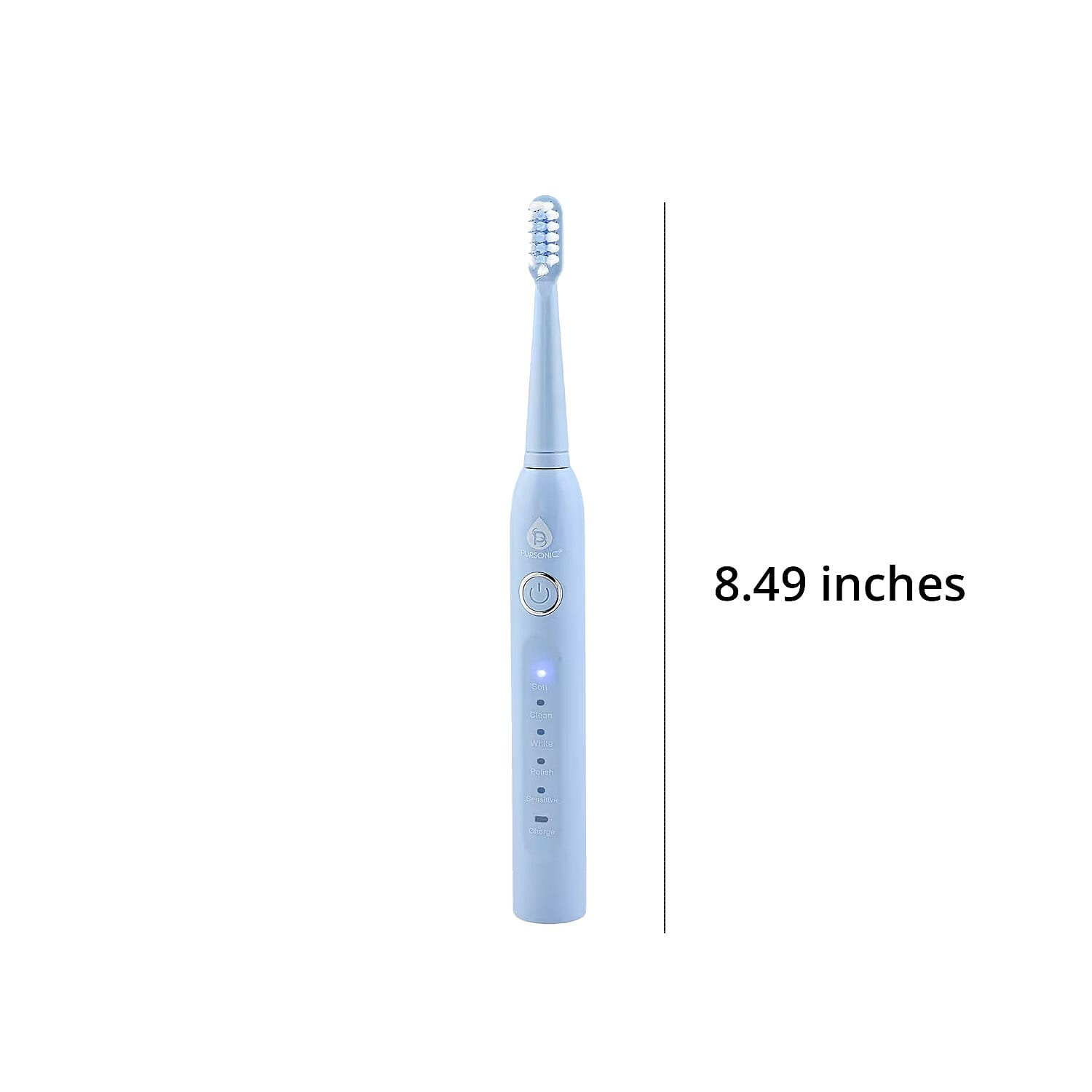 Pursonic USB Rechargeable Sonic Toothbrush With 5 Modes and 12 Brush Heads -Black