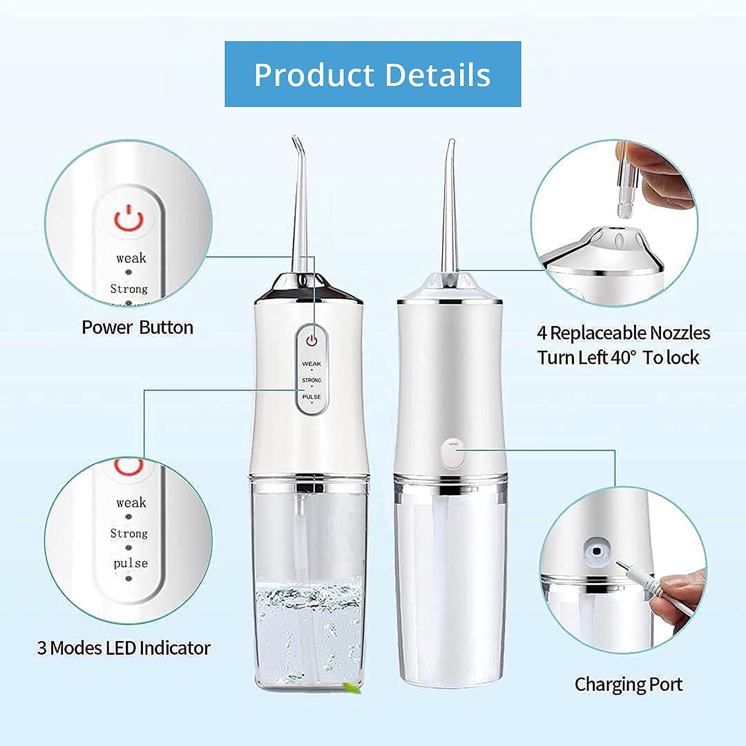 Pursonic USB Rechargeable Water Flosser - Green