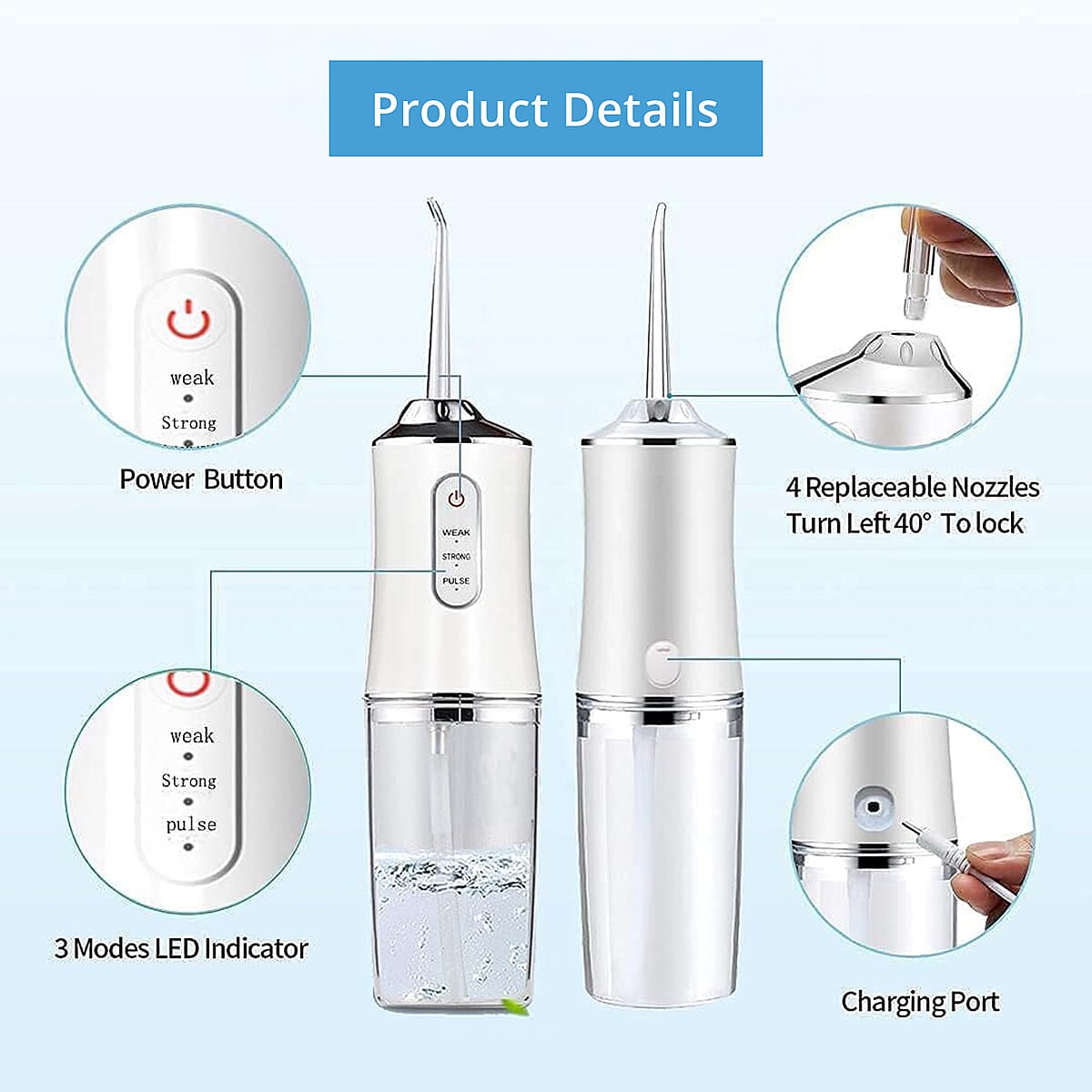 Pursonic USB Rechargeable Water Flosser - Green image number 5