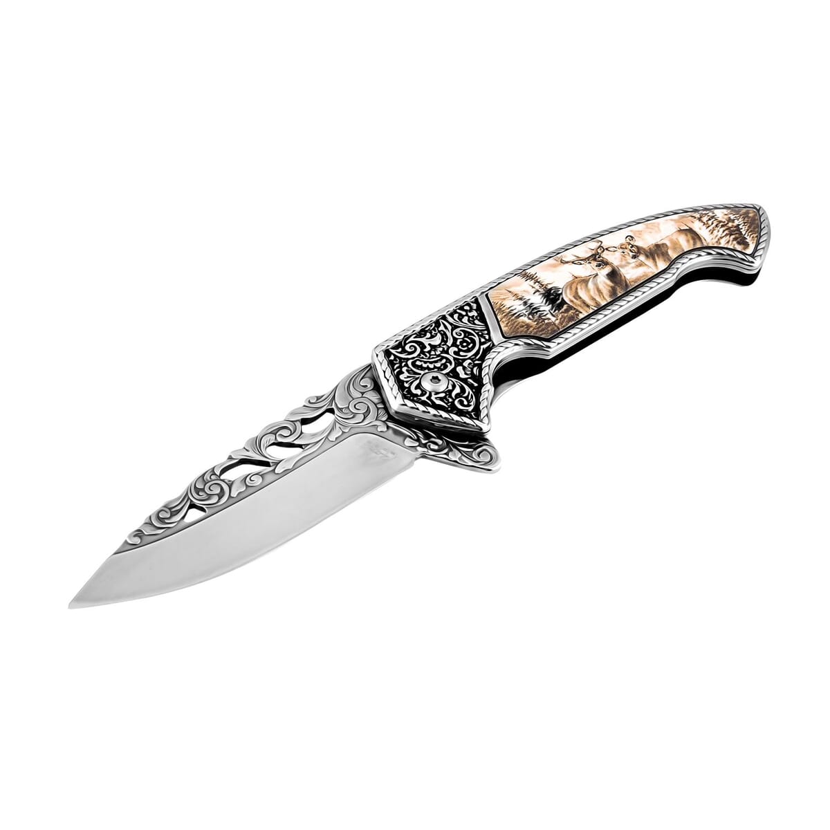 RITE EDGE Deer Folding Knife with Gift Box (Ships in 8-10 Business Days) image number 1
