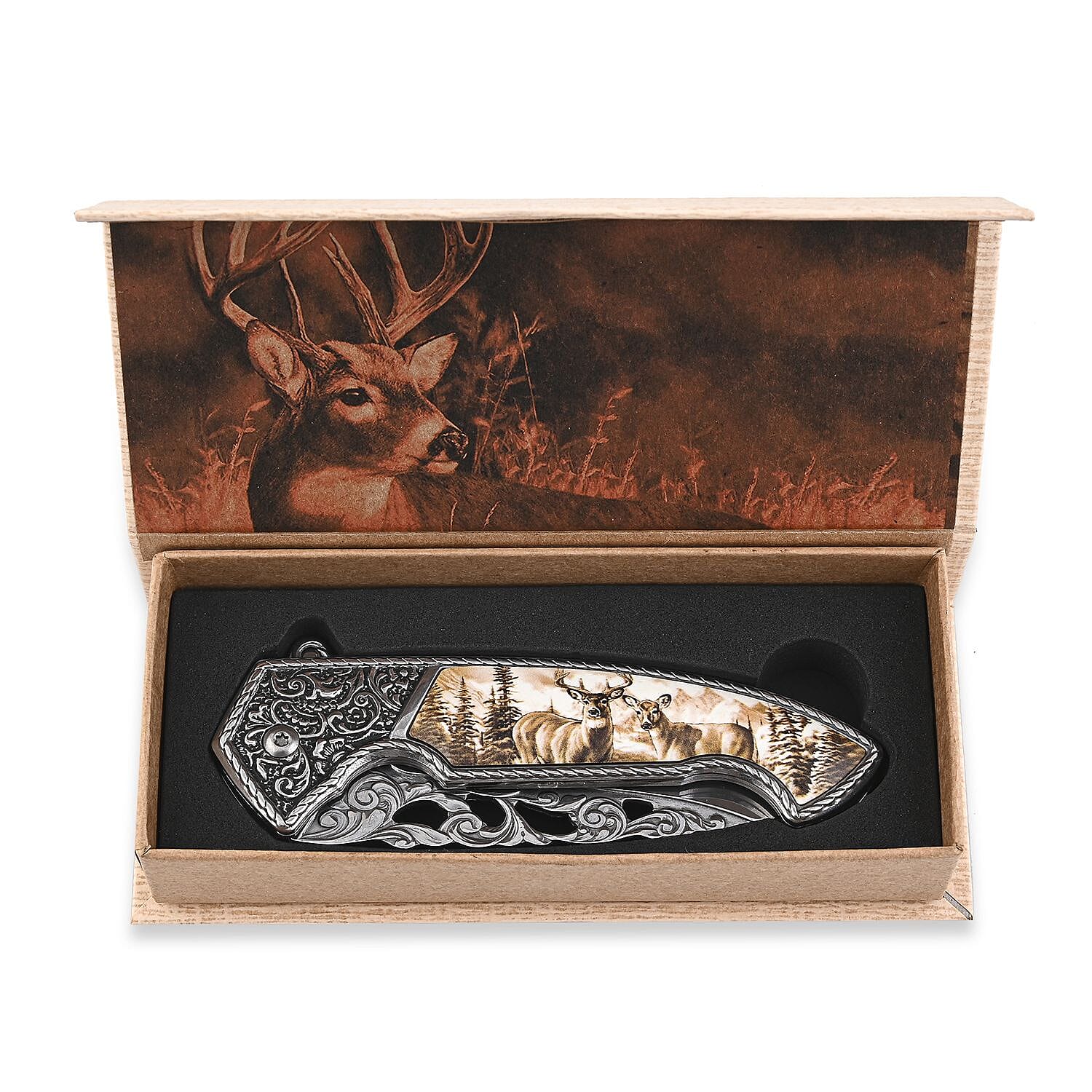 RITE EDGE Deer Folding Knife with Gift Box