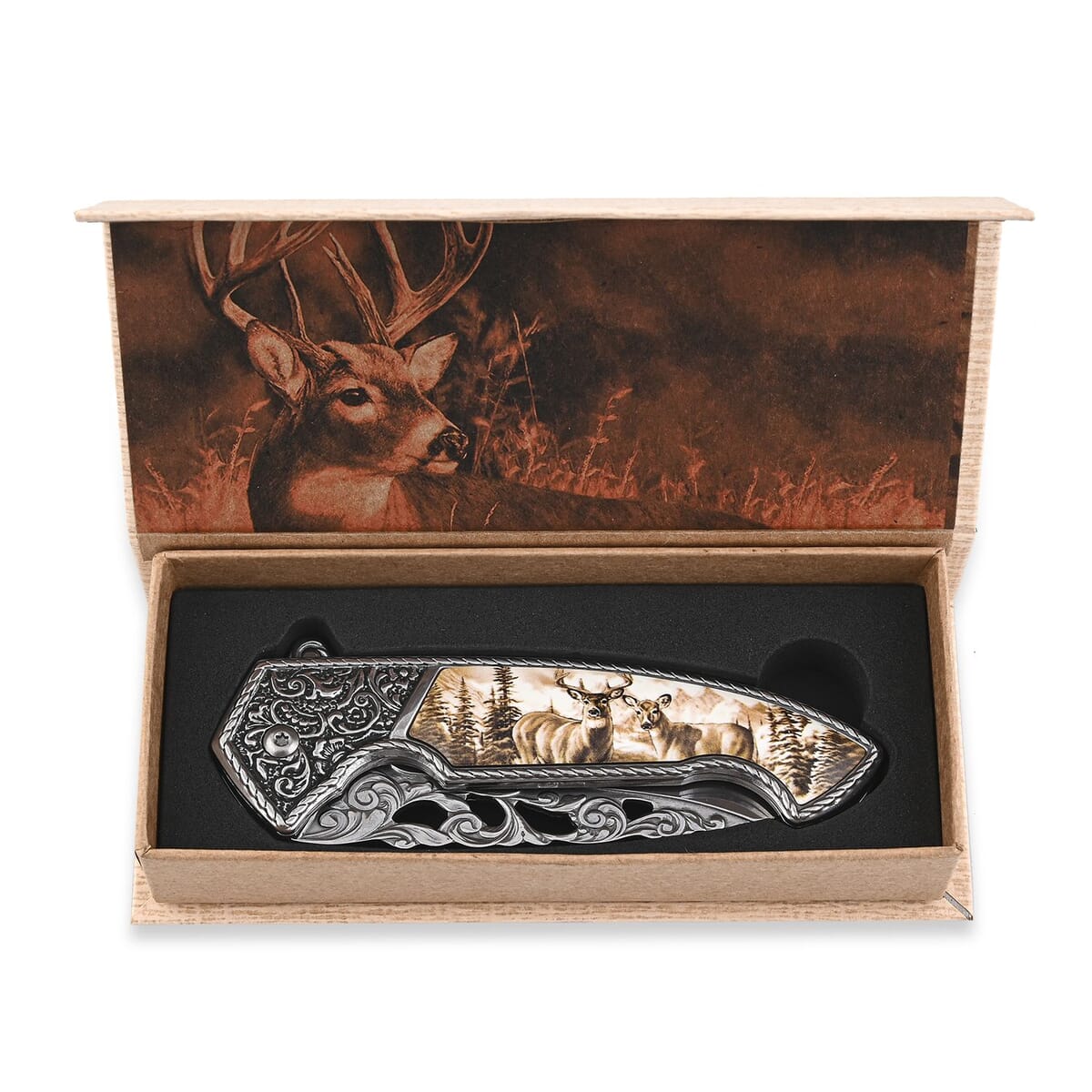 RITE EDGE Deer Folding Knife with Gift Box (Ships in 8-10 Business Days) image number 5