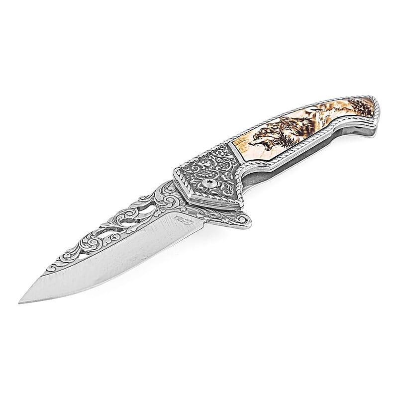 RITE EDGE Wolf Folding Knife with Gift Box