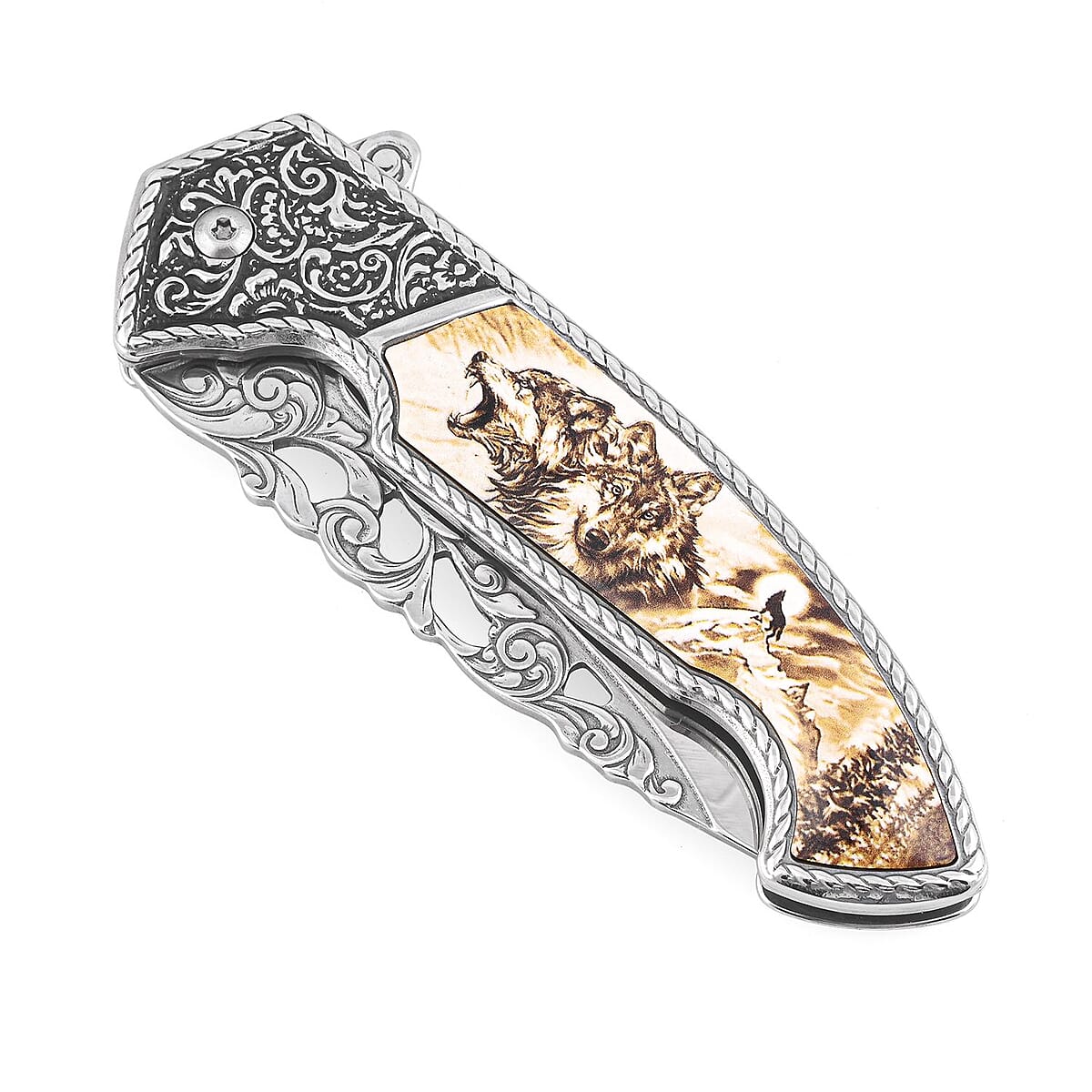 RITE EDGE Wolf Folding Knife with Gift Box image number 2