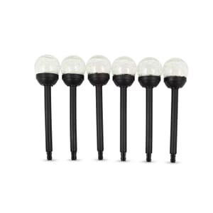 CLOSEOUT Moonrays 6 Crackle Glass Ball Solar Stake Lights