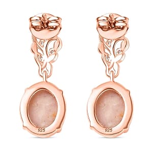 Vinicunca Peruvian Opal and White Zircon Fancy 4.93 ctw Earrings in Sterling Silver