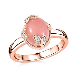 Vinicunca Peruvian Opal and White Zircon 2.60 ctw Ring in Sterling Silver (Size 11.5)