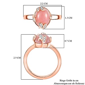 Vinicunca Peruvian Opal and White Zircon 2.60 ctw Ring in Sterling Silver (Size 11.5)