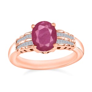 Luxoro Premium Mozambique Ruby and G-H I2 Diamond 2.78 ctw Ring in 10K Rose Gold (Size 10.0)