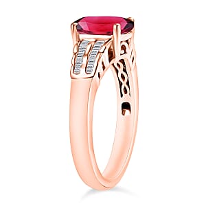 Luxoro Premium Ouro Fino Rubellite and G-H I2 Diamond 2.48 ctw Ring in 10K Rose Gold (Size 10.0) (Del. in 10-12 Days)
