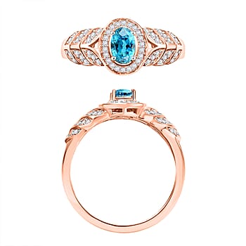 Cambodian Blue Zircon / Rose Gold Over Sterling Silver / 10 - Product card gallery slide 4 (10178020704569)